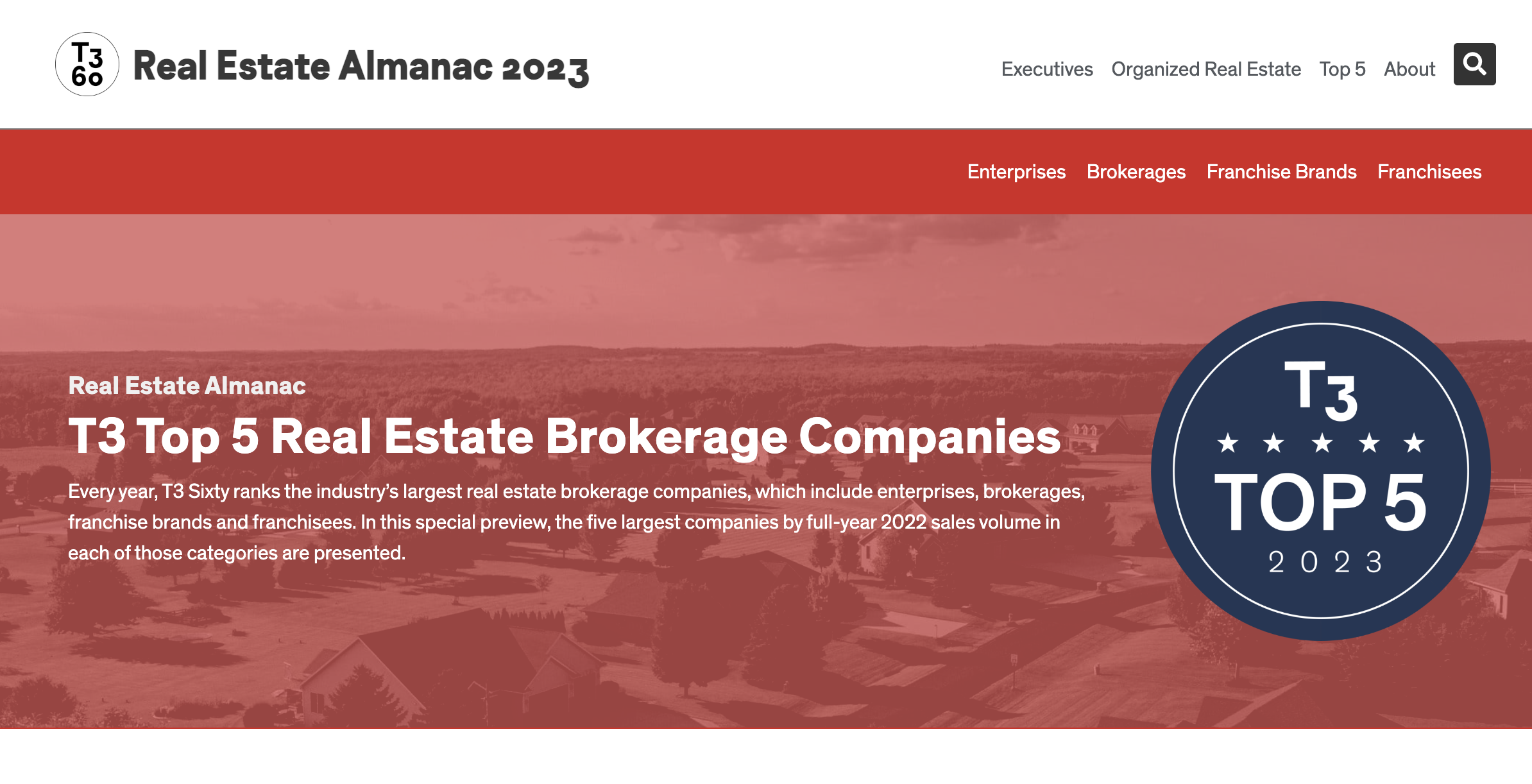 T3 Top 5 Real Estate Companies Real Estate Almanac
